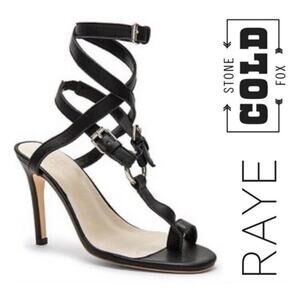 Stone Gold For X Raye Women Strappy Sandals Bondage Heels Leather Size 8